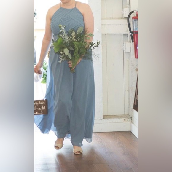 Levkoff size 16 blue grey bridesmaids dress in good condition. Worn once. - Picture 12 of 15